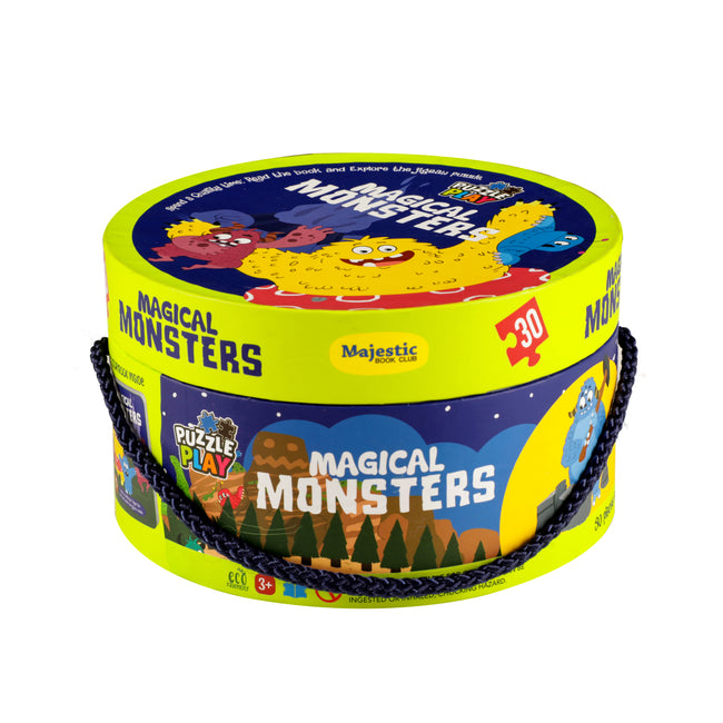 Magical Monsters Puzzle Box for Kids Age 3+ I Fun Toy with 30 Jigsaw Puzzle Pieces + 1 Board Book
