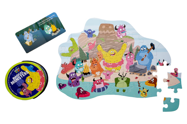 Magical Monsters Puzzle Box for Kids Age 3+ I Fun Toy with 30 Jigsaw Puzzle Pieces + 1 Board Book