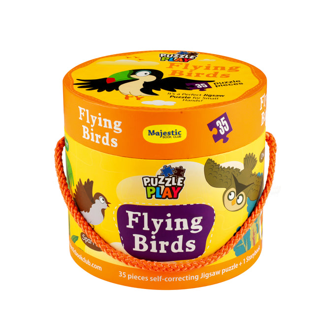 Flying Birds Puzzle Box for Kids Age 3+ I Educational Toy with 35 Jigsaw Puzzle Pieces + 1 Board Book