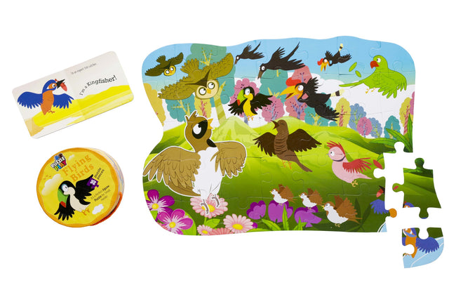 Flying Birds Puzzle Box for Kids Age 3+ I Educational Toy with 35 Jigsaw Puzzle Pieces + 1 Board Book