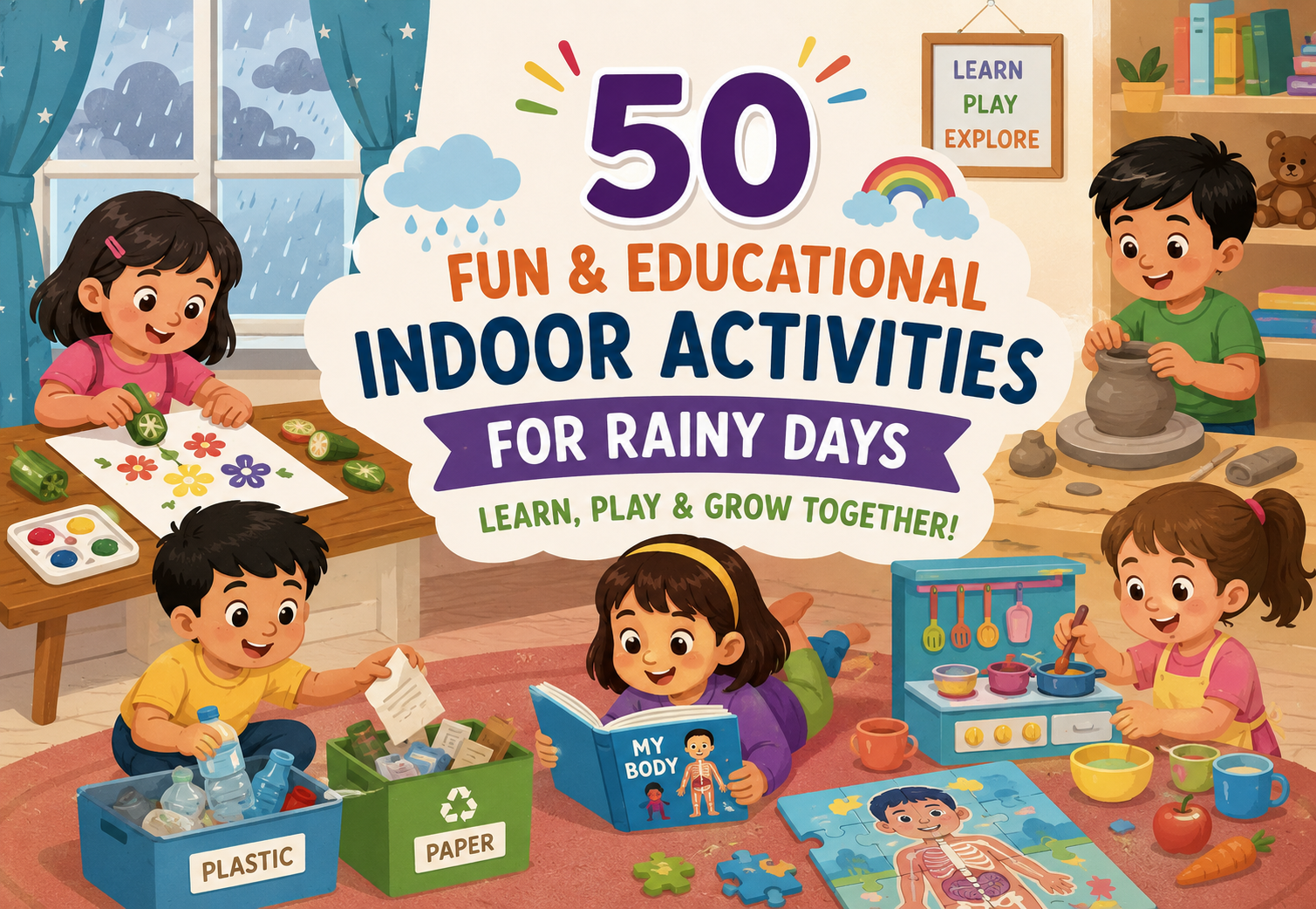 50 Fun & Educational Indoor Activities for Rainy Days That Kids Will Love