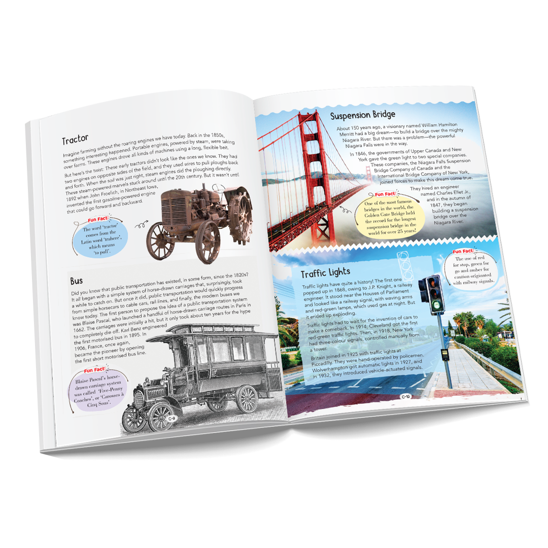 Mech Inventions 121 Mechanical Inventions Facts Book for Kids Ages 8+ – Educational Pa