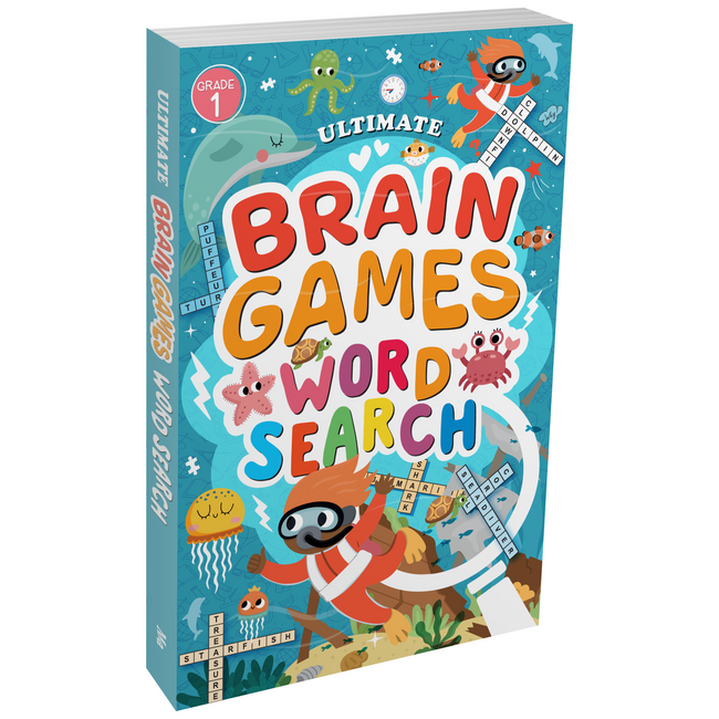Word Search Grade 1 for Kids (Ages 5+) - Ultimate Brain Games: 120+ Fun and Educational Puzzles to Boost Vocabulary and Reading Skills