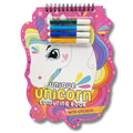 Unicorn Shaped Colouring Book for Kids, 4 Sketch Pens and Sticker Sheet, Unicorn Activity Colouring Kit, Art Set Gift for Children Ages 3+