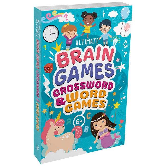 Crossword & Word Games for Kids (Ages 6+) - Ultimate Brain Games: 120+ Fun Word Puzzles to Improve Vocabulary and Spelling