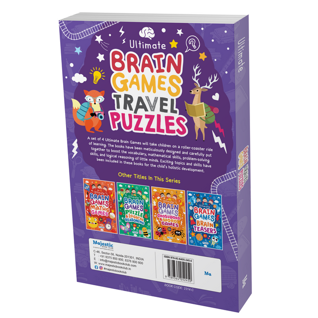 Brain Games – Travel Puzzles | Fun Travel Activity Book for Kids | Puzzles, Mazes, and Logic Games | Boost Thinking & Problem-Solving Skills | Ages 6+