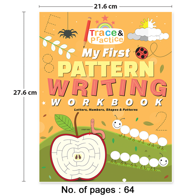 My First Pattern Writing Workbook for Kids | Letters, Numbers, Shapes & Patterns | Standing Lines, Sleeping Lines, Zig Zag, Curves, Mazes & Pre-Writing Activities | 64 Pages | Ages 3-5