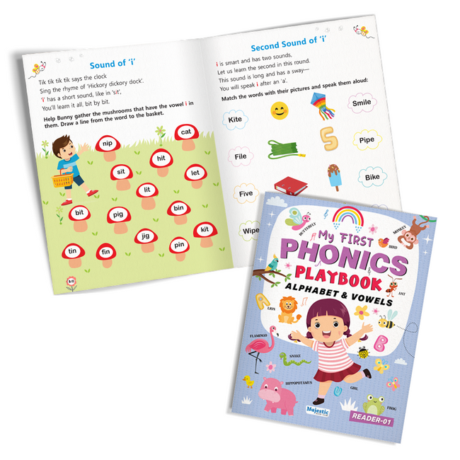 My First Phonics Reader Set of 4 Books | Alphabet, Short & Long Vowels, Consonants & Blends, Words & Sentences | Early Reading Practice for Preschool & Kindergarten Kids Age 3+