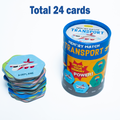 Memory Match Game: Transport – 24 Durable Cards, 12 Vehicle-Themed Pairs, Brain-Boosting Educational Game for Kids, Toddlers, and Families