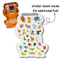 Animals Shaped Colouring Book for Kids Ages 3+, Includes 4 sketch Pens and Sticker Sheet, Animal Colouring Gift Set for Boys and Girls