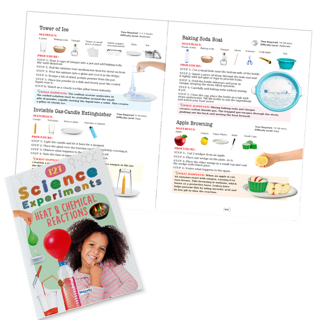 121 Science Experiments: Heat & Chemical Reactions for Kids Ages 8+