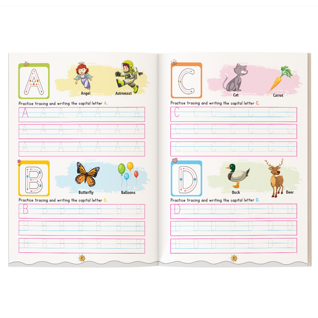 My First Alphabet Writing Workbook for Children | Trace & Practice Series | Trace & Write Capital Letters, Small Letters, Words with Vowel Sounds & Simple Sentences | Early Writing Practice Book | 64 Pages | Ages 3-6