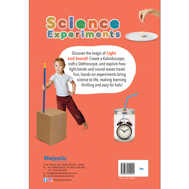 121 Science Experiments  : Light & Sound Book for Kids Ages 8+