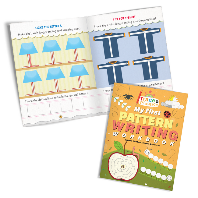 My First Trace & Practice Writing Workbooks for Kids – Set of 4 | Alphabet Writing, Cursive Writing, Pattern Writing & Hindi Sulekh Abhyas Pustika | Ages 3-7