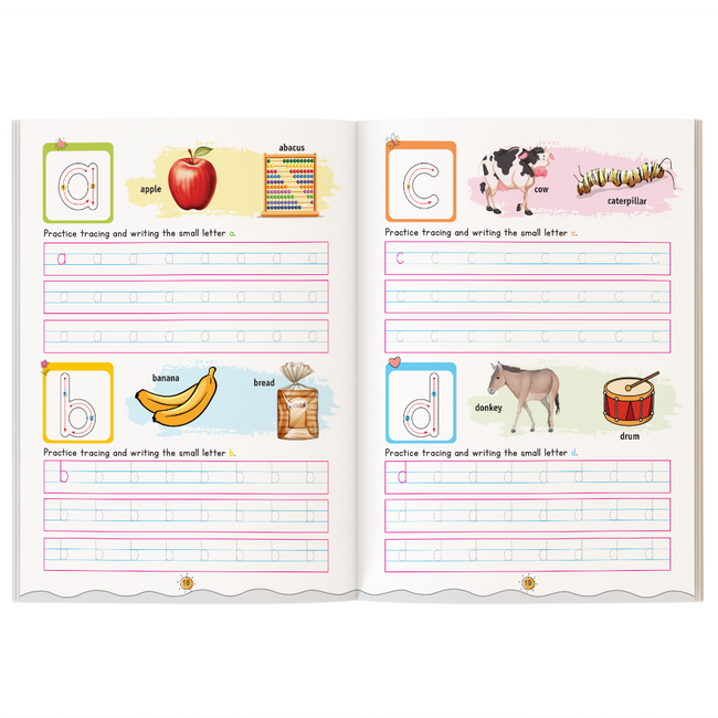 My First Alphabet Writing Workbook for Children | Trace & Practice Series | Trace & Write Capital Letters, Small Letters, Words with Vowel Sounds & Simple Sentences | Early Writing Practice Book | 64 Pages | Ages 3-6