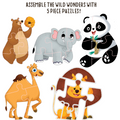 Animal Puzzle for Kids - 60 Piece Animals Jigsaw & Toddler Puzzles with 1 Board Book ,Educational Toy for Cognitive Development | Fine-Motor Skills | Age 2+ By Majestic Book Club