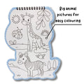 Animals Shaped Colouring Book for Kids Ages 3+, Includes 4 sketch Pens and Sticker Sheet, Animal Colouring Gift Set for Boys and Girls
