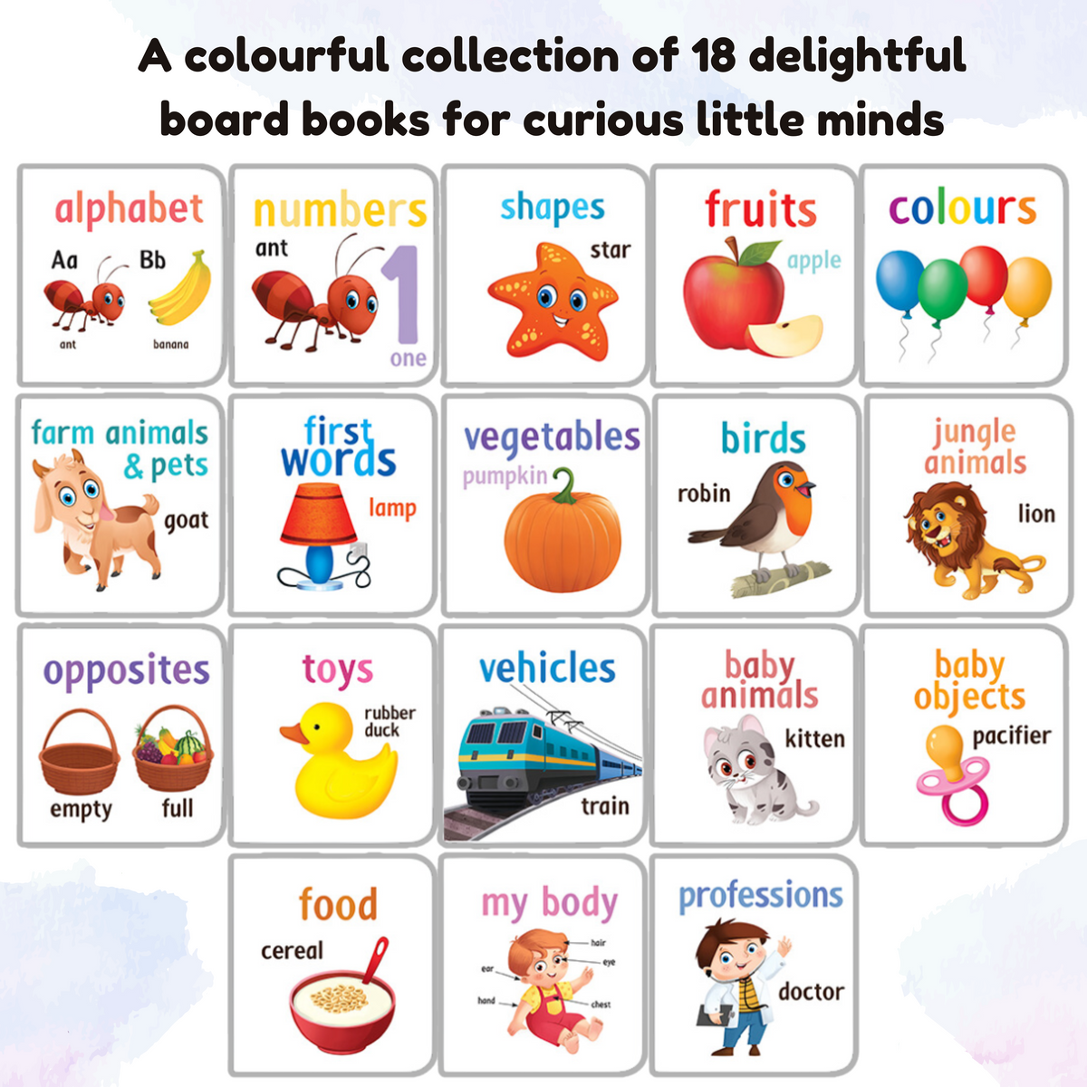 My First Baby Library Boxset: 18 Board Books (12 Pages Each) | Early L