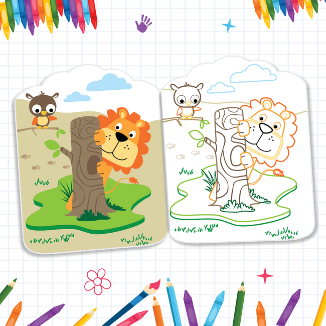 Copy Colouring Set of 4 Books for Kids Ages 3+ | Drawing Book with Bold & Colourful Outlines | Premium Paper Quality | Ideal Gift for Children