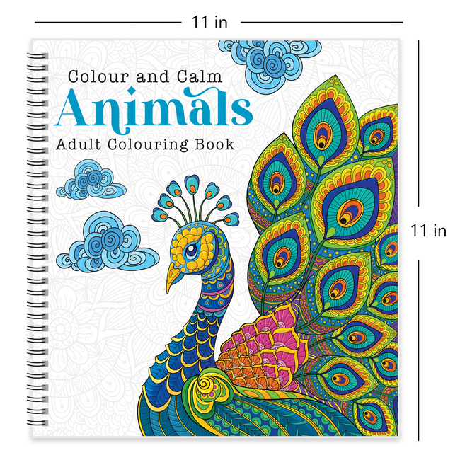 Animals Colouring Book for Adults, Stress Relieving Wildlife and Nature Designs for Relaxation and Mindfulness, Bold and Easy Anti-Stress Art Therapy Book, Gift for Men and Women