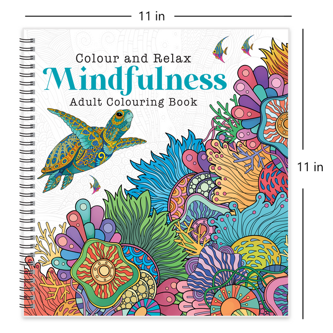 Mindfulness Colouring Book for Adults, Calming Stress Relief Designs for Relaxation and Meditation, Zentangle Nature Art Women and Men