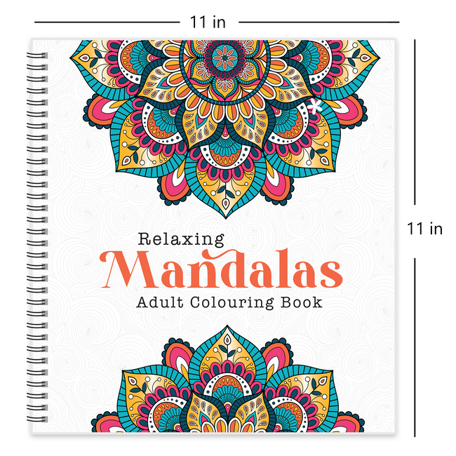 Relaxing Mandalas Colouring Book for Adults, Stress Relief Mandala Designs for Mindfulness and Meditation, Anti-Stress Art Therapy Activity Book, Gift for Men and Women