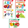 Early Learning Board Book Set for Kids Ages 1+ | 5 Book Set for Toddlers | ABC, Numbers, Fruits, vegetables, Hindi Alphabet | Ideal gift for 1+ Year Old Boys and Girls | Educational Picture Board Books