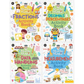 Math Magic – Fractions, Decimals & Percentages, Data Handling, Measurement | Set of 4 Maths Activity Books for Kids Ages 4+ | Fun Learning Puzzles & Practice Sheets