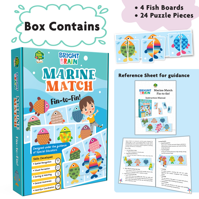 Bright Brain Marine Match Fish Puzzle Game | Fish Matching Sorting Toy for Kids