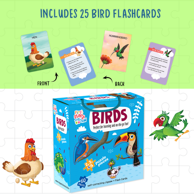 Birds Puzzle for Kids, 60 Pieces, Captivating Illustrations, Educational & fun learning