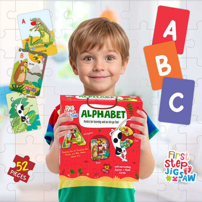 Alphabet Puzzle - 52 Piece | 25 Flashcard | Jigsaw Puzzle