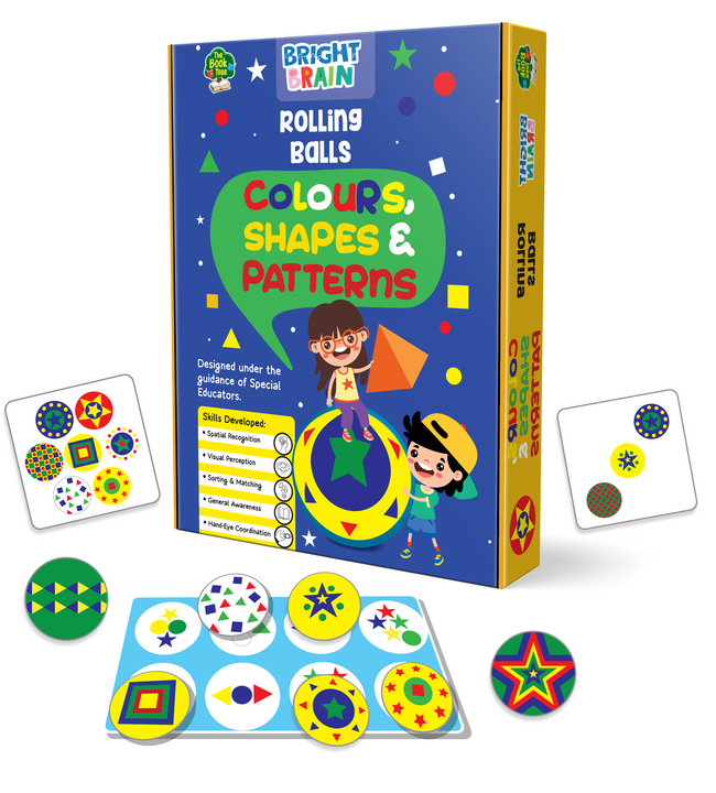 Bright Brain Rolling Balls Colours Shapes & Patterns | Educational Sorting & Matching Game for Kids