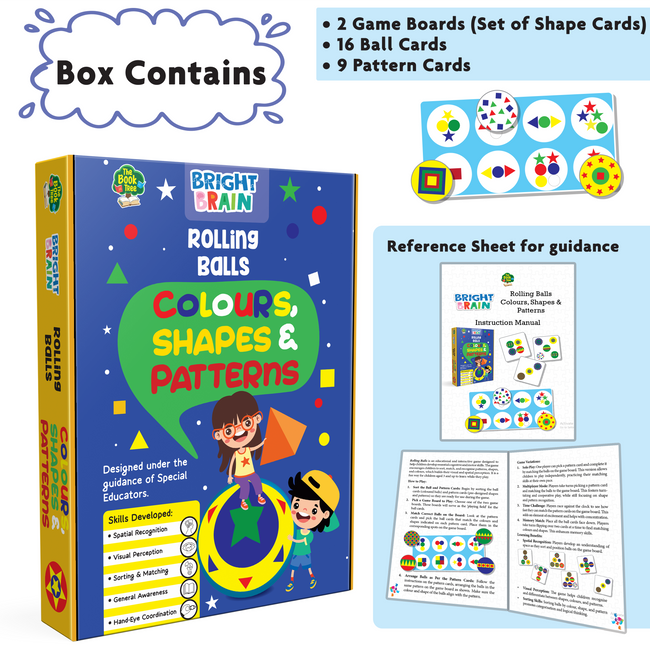 Bright Brain Rolling Balls Colours Shapes & Patterns | Educational Sorting & Matching Game for Kids