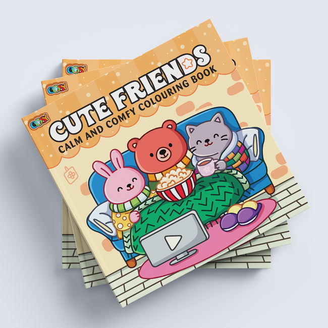 Cute Friends Calm and Comfy Colouring Book | 96 Pages
