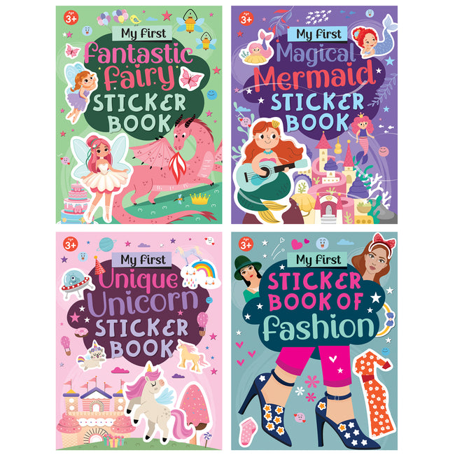 My First Sticker Books - Fashion, Unicorn, Mermaid and Fairy (Set of 4 Books) - Activity Books for Kids with Stickers - Age 3+