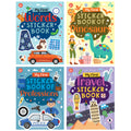 My First Sticker Book Set of 4 - Dinosaurs, Words, Professions & Travel - Early Learning Sticker Activity Books for Kids Ages 3+