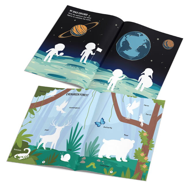 My First Sticker Books - Forest Fun, Space, Experiences and Festivals (Set of 4 Books) - Activity Books for Kids with Stickers - Age 3+