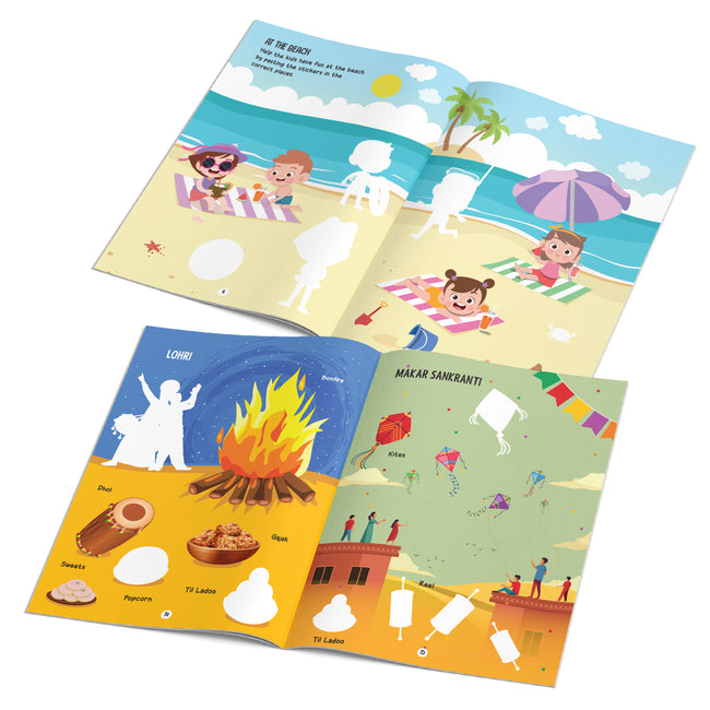 My First Sticker Books - Forest Fun, Space, Experiences and Festivals (Set of 4 Books) - Activity Books for Kids with Stickers - Age 3+