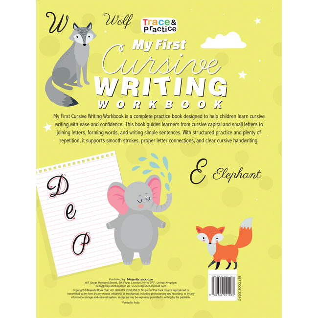 My First Cursive Writing Workbook for Kids | Capital & Small Letters, Joining Letters, 3, 4 & 5 Letter Words & Sentences | Cursive Handwriting Practice Book | 64 Pages | Ages 5-8