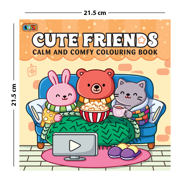 Cute Friends Calm and Comfy Colouring Book | 96 Pages
