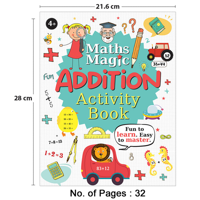 Math Magic –  Addition, Subtraction, Times Tables & Division | Set of 4 Maths Activity Books for Children Ages 4+ | Fun Puzzles, Counting & Number Games