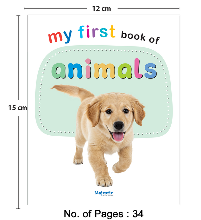 My First Book of Animals | Early Learning Board Book for Kids Ages 2+ | Sturdy Picture Book