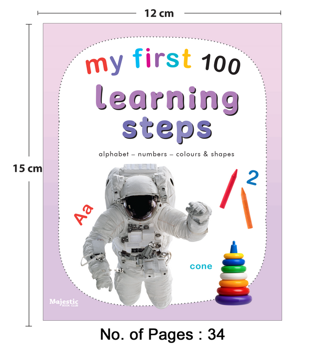 My first 100 Learning steps | Early Learning First Concepts Board Book for Kids Aged 2+ | Sturdy and Easy-to-Carry Picture Book for Toddlers