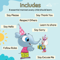Manners for Me- 8 book set Majestic book club manners books for kids. Say Excuse Me, Respect Others, Say Hello, Say Thankyou, Learn to Share, Say Please, Follow Rules and Say Sorry