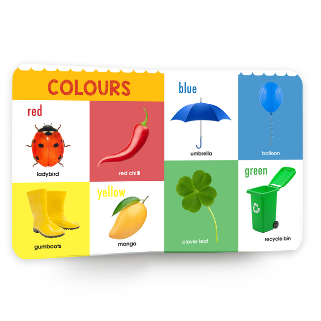 My First Book of Early Learning Concepts | Early Learning Board Book for Kids Ages 2+ | First Book of Alphabet, Numbers, Colours & Shapes