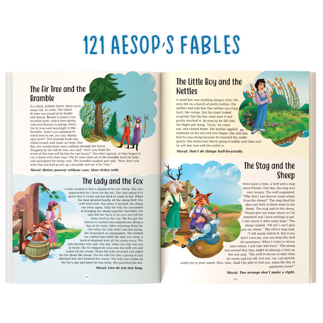 121 Aesop's Fables - Illustrated Story Book for kids - English short s