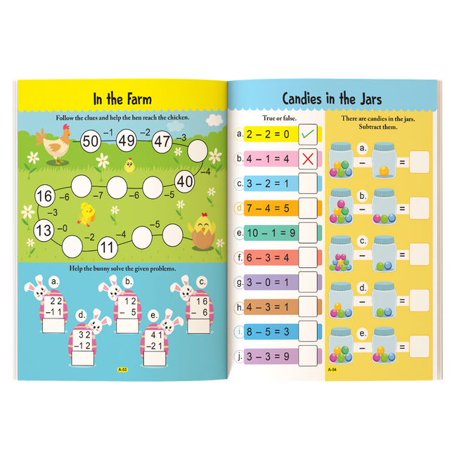 Majestic Book Club 4 Book Activity Set for Kids Age 5-8 | 1001 Activities, Addition & Subtraction, Multiplication & Division, Time Money & Fractions Workbook
