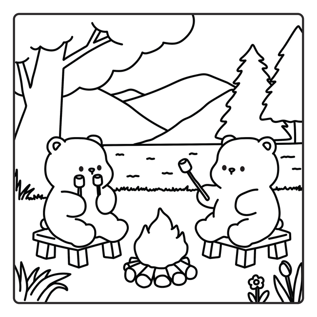 Cute Friends Calm and Comfy Colouring Book | 96 Pages