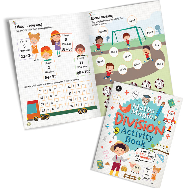 Math Magic –  Addition, Subtraction, Times Tables & Division | Set of 4 Maths Activity Books for Children Ages 4+ | Fun Puzzles, Counting & Number Games