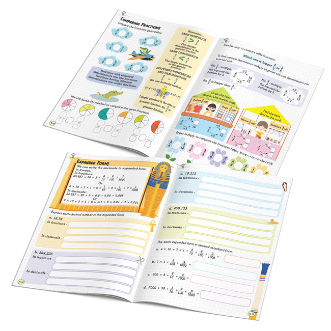 Math Magic – Fractions, Decimals & Percentages, Data Handling, Measurement | Set of 4 Maths Activity Books for Kids Ages 4+ | Fun Learning Puzzles & Practice Sheets